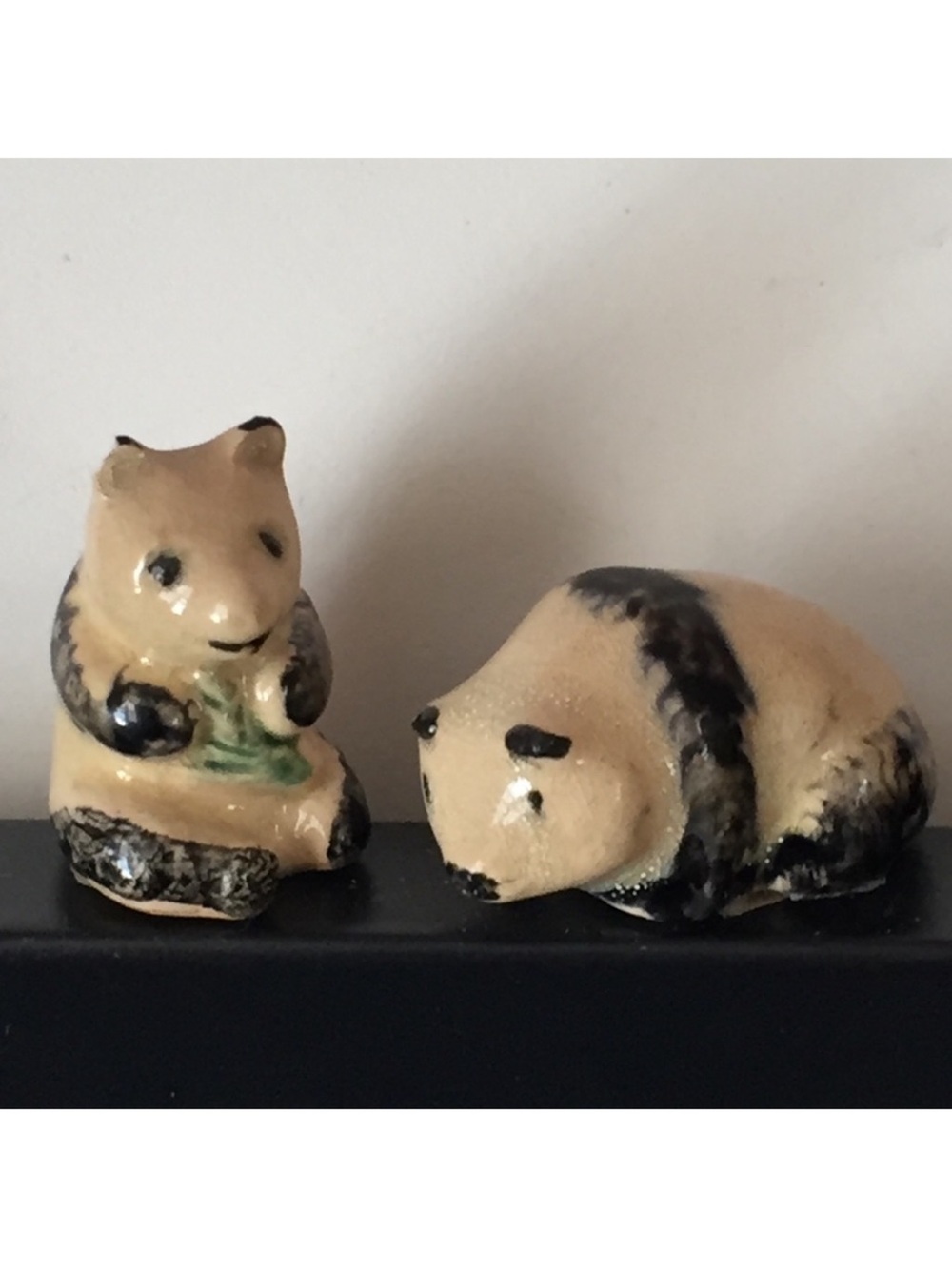 Miniature pandas Adorable pair handmade